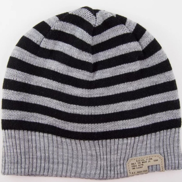 Diesel Men's K-GROF Striped Knitted Beanie