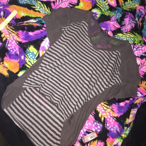 Sheer stripped blouse