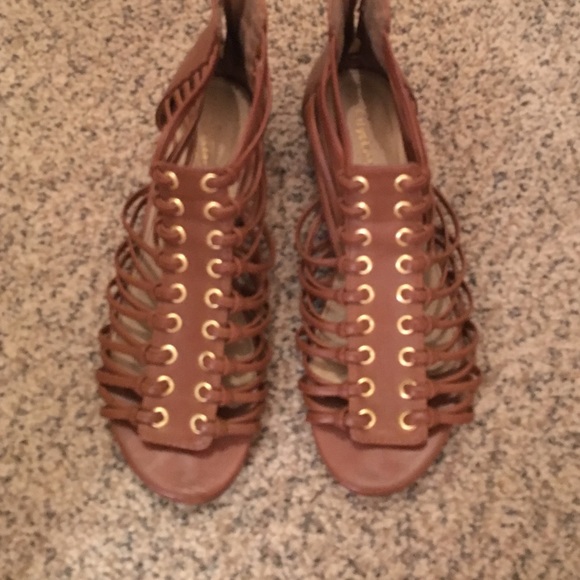 Tan gladiator sandals
