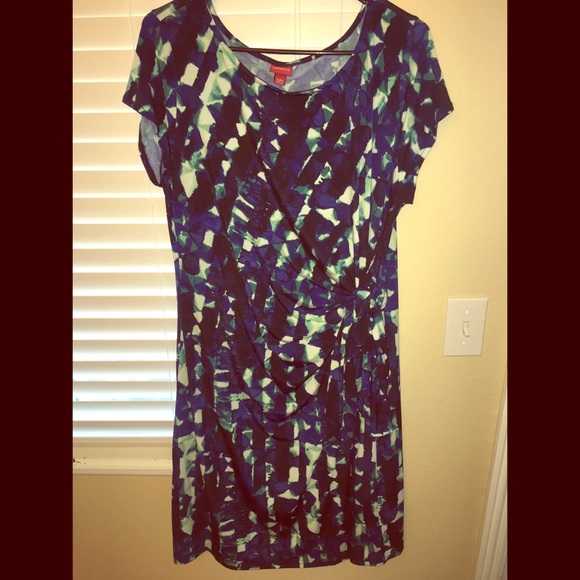 LOWER PRICE!!! Merona Blue/Green Faux Wrap Dress