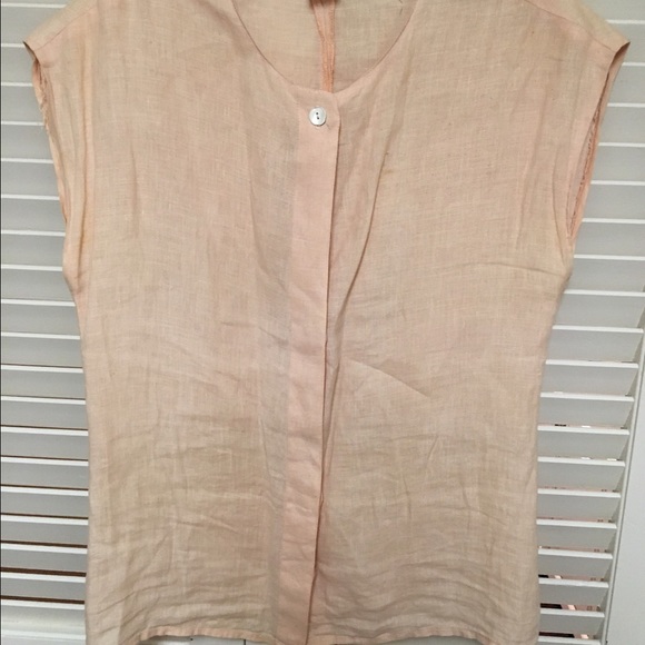 Peach Linen Sleeveless Top