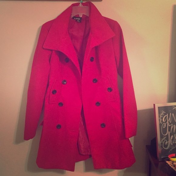 Womens red peacoat size medium