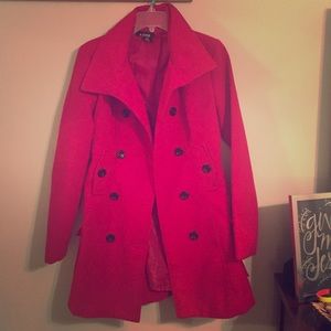 Womens red peacoat size medium