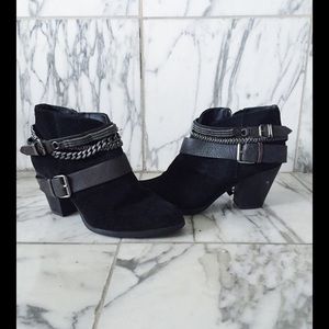 Trouve black harness booties
