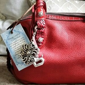 Brighten red leather handbag