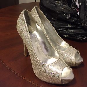 Silver sparkly heels