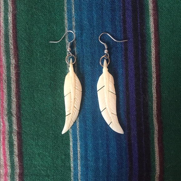 *Carved Feather Earrings*