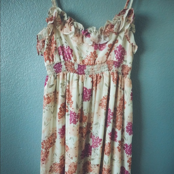 Cream Floral Maxi Dress