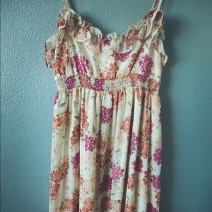 Cream Floral Maxi Dress