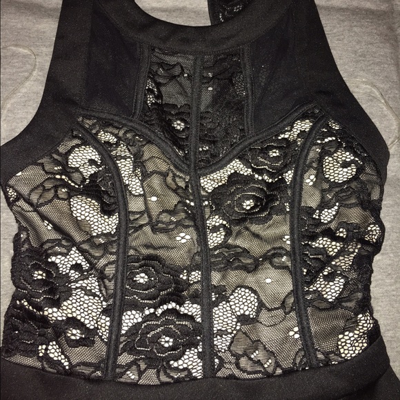 Windsor black lace skater dress