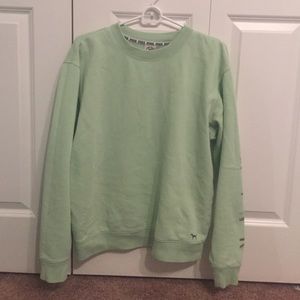 Victoria's Secret pink: mint crewneck- size s