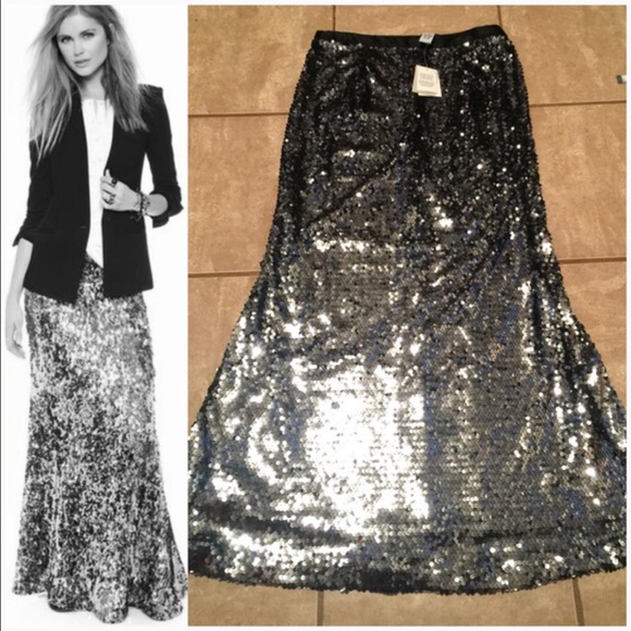sequins long skirt...