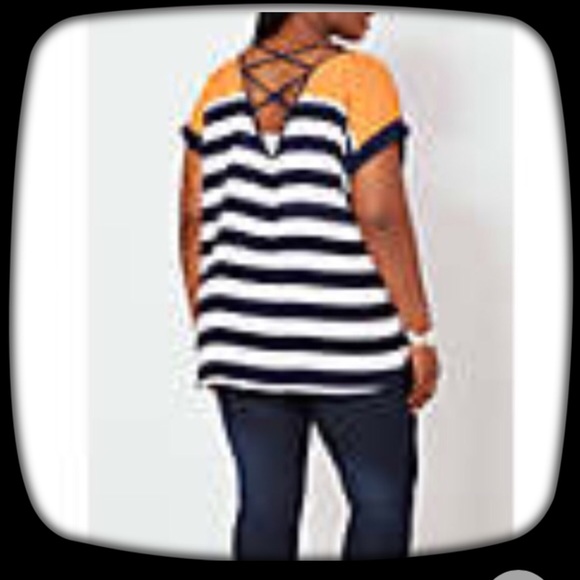 Rue21 Tops - Plus size 3X Orange black& white Chiffon blouse