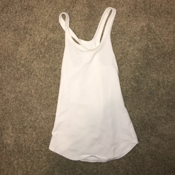 White LuLu lemon racerback tank
