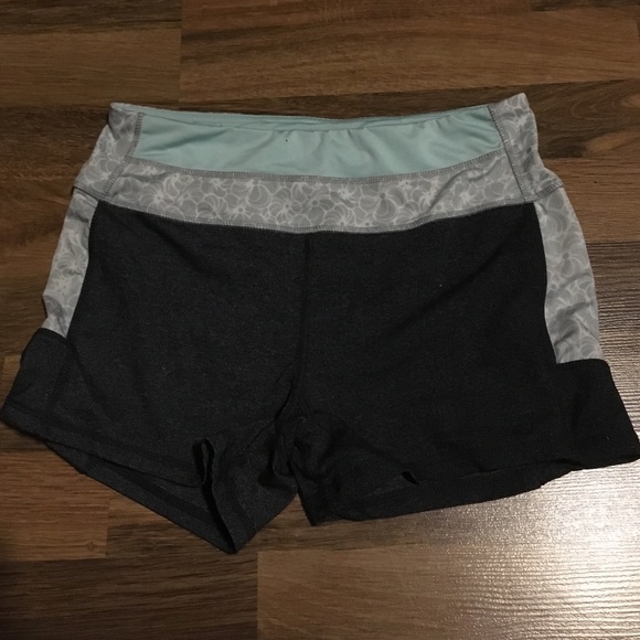 Light blue and grey floral spandex