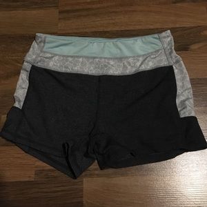 Light blue and grey floral spandex