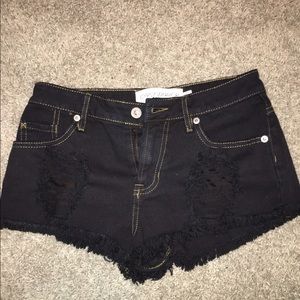 Black Cutoff Denim shorts