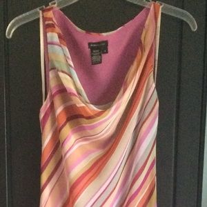 BCBG size 4 asymmetric multicolor dress.