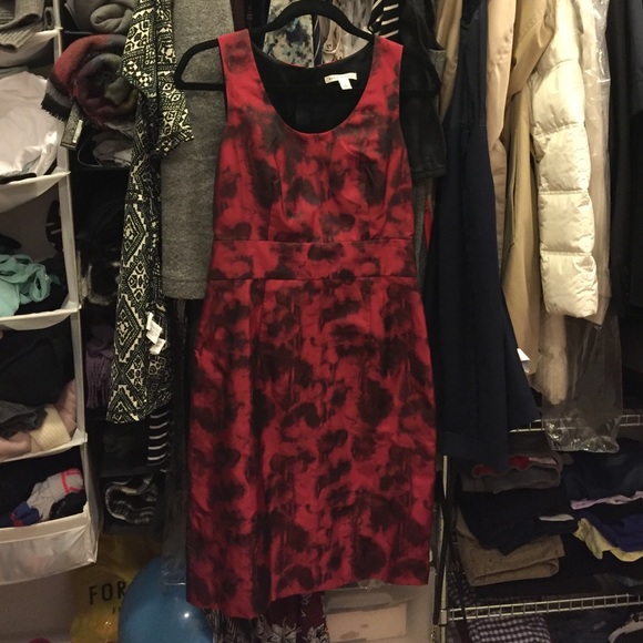 Banana republic red black dress