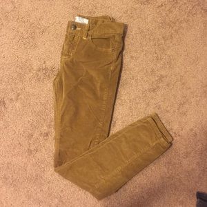 Free People Cognac Corduroy Skinny