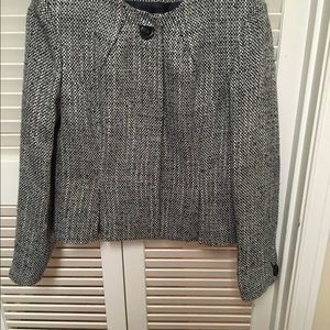 Anne Klein Black and White Tweed Classic Jacket