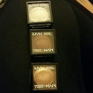 3 nyx baked eye shadows