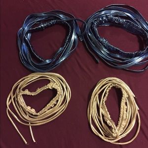 Blue/silver leg wraps!