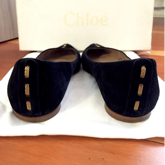 ✨ Chloé Suede Ballerina Flats + Mesh Ribbon