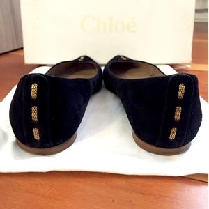 ✨ Chloé Suede Ballerina Flats + Mesh Ribbon