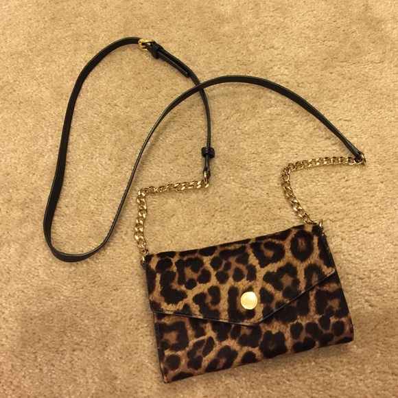 Michael kors leopard print cross body wallet bag
