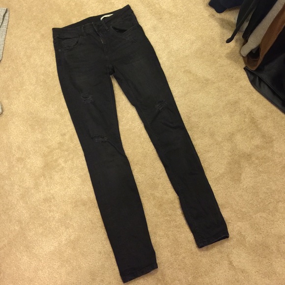 Zara distressed jeans medium rise slim fit