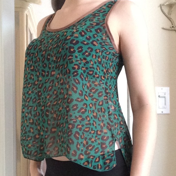 🎉⭐️🎉CLOSET CLEAR OUT Sheer Leopard tank. - Picture 1 of 4