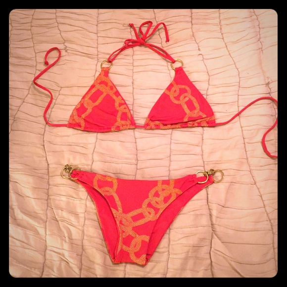 4th of July sale!! L*Space red and gold bikini