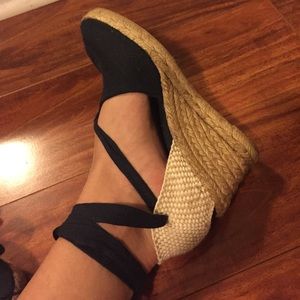 Navy blue espadrilles worn once