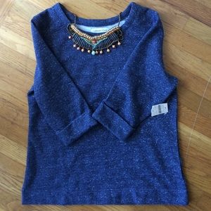 New Coldwater Creek cotton night sky pullover blue