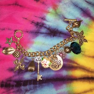 Chunky Brass Charm Bracelet