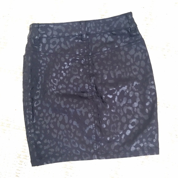 H&M Skirts - BRAND NEW H&M waxed leopard black mini skirt H&M Skirts - BRAND NEW H&M waxed leopard black mini skirt