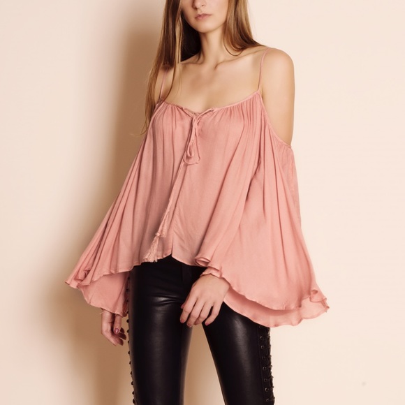 "Stars" Off Shoulder Bell Sleeve Peasant Top - Picture 2 of 4