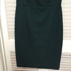 Vintage 1990s Green Wool High Waisted Pencil Skirt