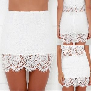 NWOT White Eyelash Lace Skirt