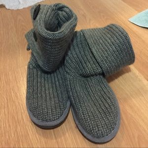 Gray Bearpaw sweater boots