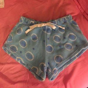 Blue Fluffy Pajama Shorts