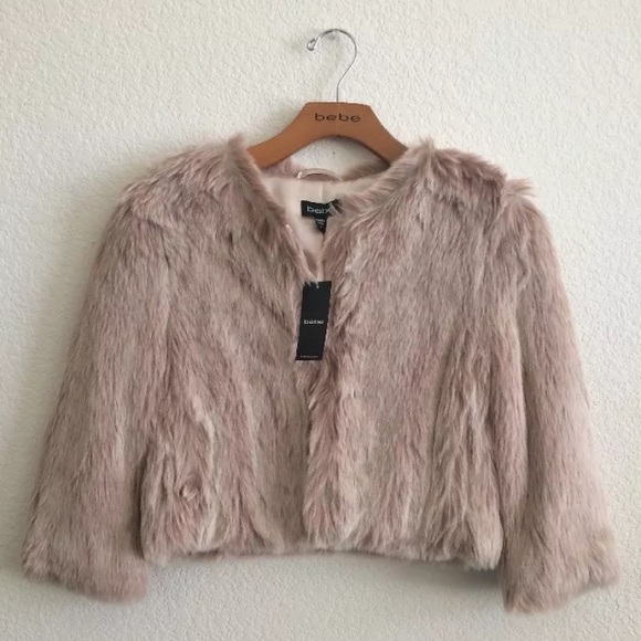 ⛔️SOLD⛔️ BEBE jacket coat FAUX FUR 3/4" sleeve