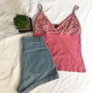 Volcom pink tank w lace details 💋