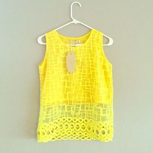 Yellow blouse.