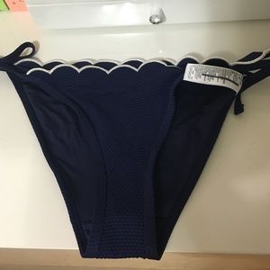 Top shop blue scalloped bikini bottom