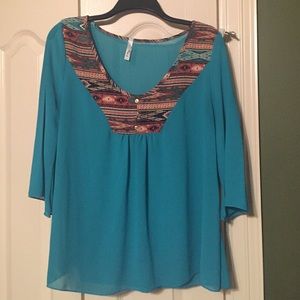Aztec Collared Blouse