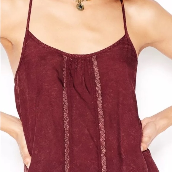 Free People Tops - Free People Open Back Cami in Merlot, Sz M - NWT