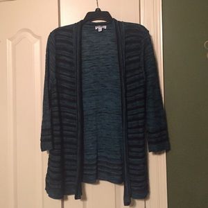 🍀Green & Black Striped Cardigan