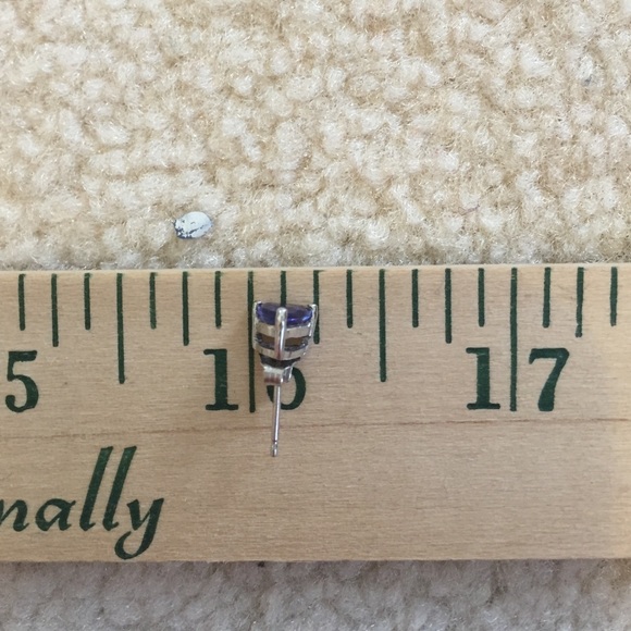 Triangular Tanzanite Post Earrings - image 2